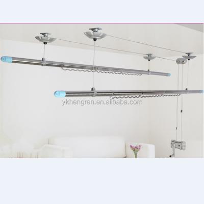 China Traditional Balcony Semi-automatic Ceiling Clothes Drying Rack / Lifting Hanger Racks for sale