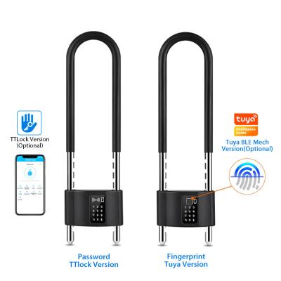 China TTlock / Tuya App Cerradura de bicicleta de acero inoxidable huella digital cerradura U -GL-P2 en venta