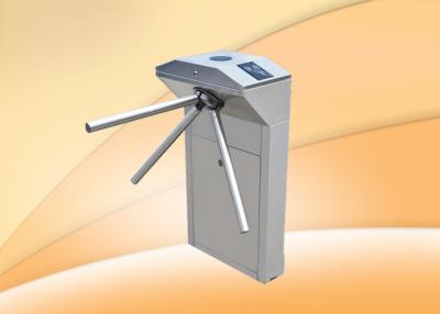 China Fingerprint RFID Steel Drop Arm Tripod Turnstiles For Emergency Purpose for sale