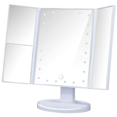 China Lighted Makeup Mirror With Lights And Magnification - LED Lighting Mirror - Triple Make Up Mirror With Magnification for sale