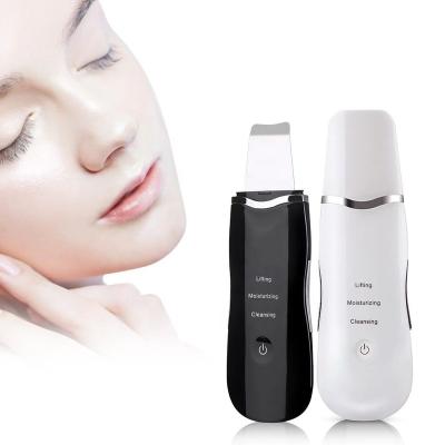 China Ultrasonic Blackhead Remover Face Skin Scrubber Sonic Facial Spatula Peeling Pore Remover Machine for sale