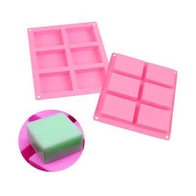 China DIY Custom Viable Rectangle Mold Cake Pan Homemade Craft Biscuit Chocolate Silicone Soap Baking Mold for sale