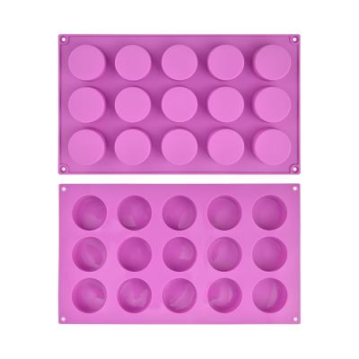 China Viable Soap Making Molds Factory Custom 15 Hole Round Cylinder Shape Cake Mold Silicone Candle Molds for sale