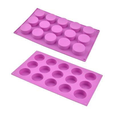 China Viable 15 Holes Cylinder Round Silicone Mold DIY Jelly Pudding Cake Baking Tools Cookie Biscuit Molds for sale