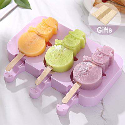 China Sustainable High Quality Custom Silicone Ice Cream Popsicle Mold With Sticks Lid for sale