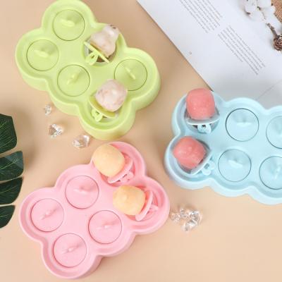 China Viable Food Grade BPA Free Triangle Round Shaped Mini Size 3 Colors Silicone Ice Cream Popsicle Molds For Kids With Sticks for sale