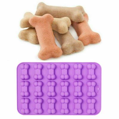 China Viable Biscuit Tools Accessories Dog Bone Silicone Chocolate Cake Mold Ice Cube Tray Baking Mold for sale