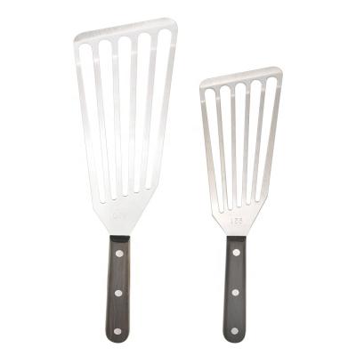 China Sustainable Amazon Selling Hot Amazon Selling Stainless Steel Slotted Turner For Turning And Grilling Wooden Handle Fish Spatula for sale