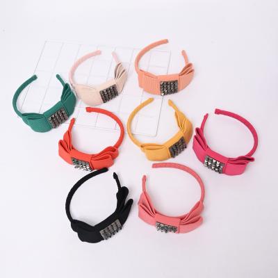 China Fashion Girls Kids Headband Trendy Rivet Pleated Elastic Hair Bands For Women for sale