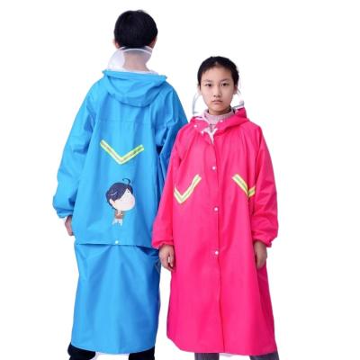 China Single Person Waterproof Clothing Wholesale Oxford Cloth PVC Children's Long Raincoat High Visibility Rain Gear for sale