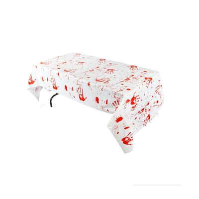 China Plastic Halloween Tablecover Tablecloth 54x108 Inch Indoor/Outdoor Bloody Rectangular PE for sale