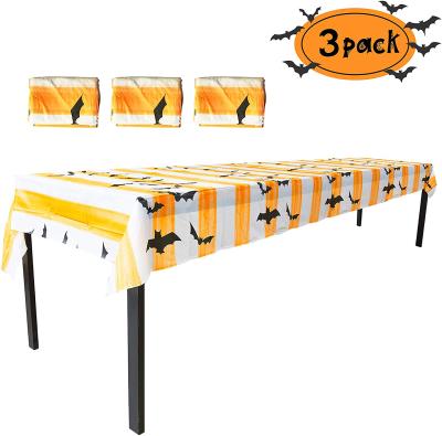 China Party Table Covers Halloween Tablecloths Rectangle Decorations Waterproof Plastic Disposable Tablecloth for sale