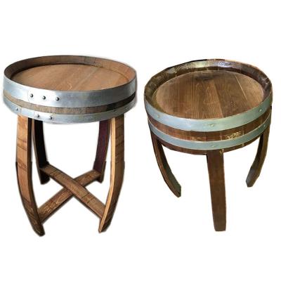 China Viable Wine Barrel Furniture Wooden Oak Wine Barrel Table Whiskey Furniture For Bar Decoration for sale