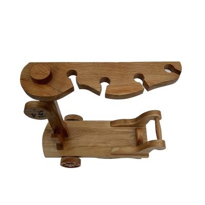 China Wooden Wine Holder Oak Wood Decoration Display Stored Wine Bottle Holder for sale