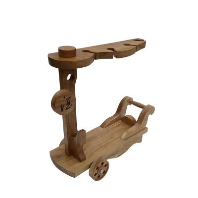 China Wine Rack Decoration Oak Wood Display Stored Glass Bottle Holder for sale