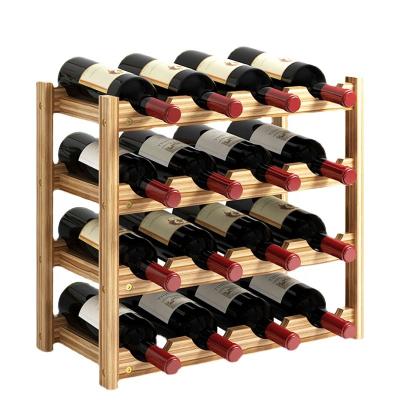 China Viable wine rack storage display stand wooden wine rack for sale