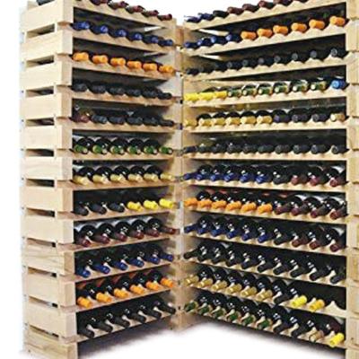 China Modular Stackable Sustainable Wooden Wine Rack Wine Rack for sale