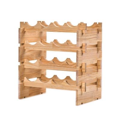 China Modular Stackable Viable Wooden Wine Rack Wine Shelf Storage Display Rack Without Shimmy for sale