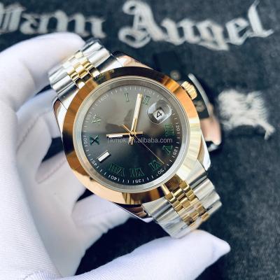 China Luxury Automatic Mechanical Watch Movements Size 41mm Gold Silver Case Automatic Date Clasp Wrist Watch New For Men for sale