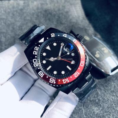 China Luxury Watch 3A Quality GMT Black Men's Clocks Automatic Date Watches Mechanical Automatic Movement Men's Watch Clock for sale