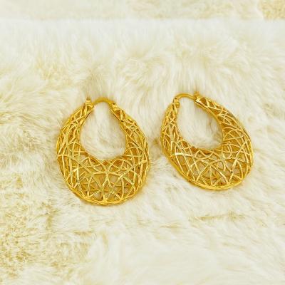 China 2022 CLASSIC Star Gold Luxury Gold Plated Circle Earrings Women Jewelry For Gift for sale