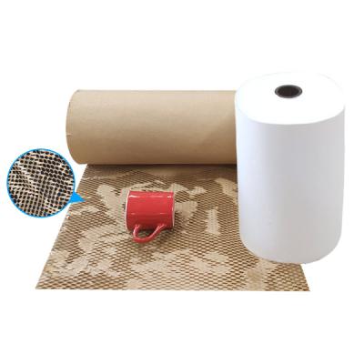 China Biodegradable Recycle Honeycomb Paper Butter Wrapping Honeycomb Protection Pad Brown Cushion Paper Wrapping for sale