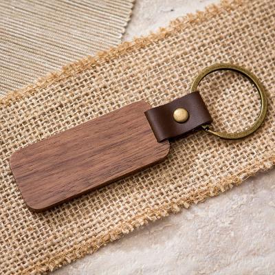 China Custom Wooden LOGO Wood Key Pendant Key Chain Advertising Keychain Promotional Gifts for sale