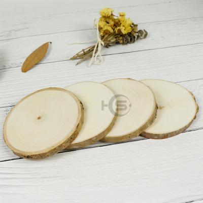 China Europe Large Natural Wood Slices Round Rustic Slabs Unfinished Wood Slices for sale