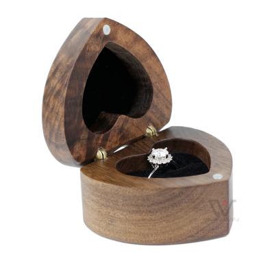 China Solid Wood Ring Box Personalized Wedding Couple Ring Box Eco-Friendly Woodworking for sale