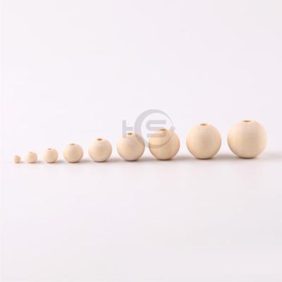 China Wholesale Wooden Beads 16mm Natural Unfinished Eco - Friendly Round Wooden Loose Beads for sale