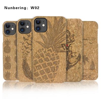 China Custom Cork Wood Sublimation Blanks Biodegradable Anti-drop Phone Cases for sale