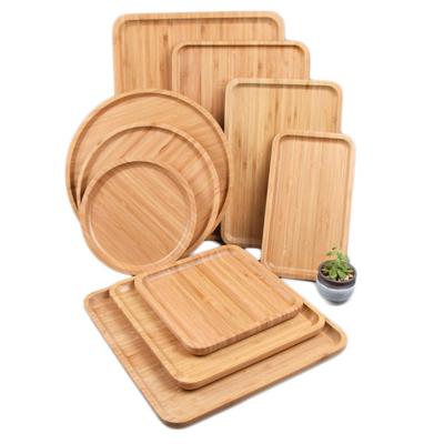 China Sustainable Luxury Biodegradable Reusable Custom Kids Food Bamboo Wooden Dinner Dishes for sale