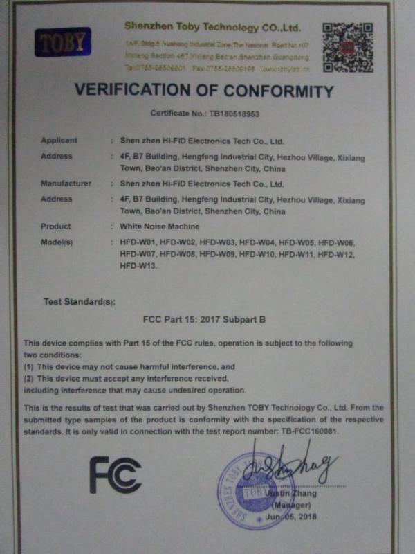 FCC - Shenzhen Hi-Fid Electronics Tech  Co., Ltd.