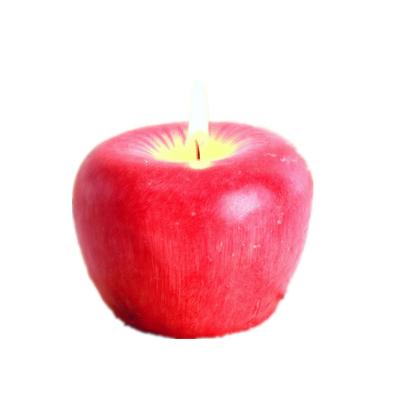 China Red Simulation Paraffin Wax Apple Candle Christmas Gift Christmas Eve Fruit Gift Christmas Decoration for sale