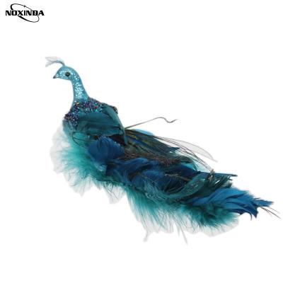 China Christmas Tree Simulation Three-dimensional Peacock Feather Pendant Natural Christamas Home Decoration Christmas Decorations for sale