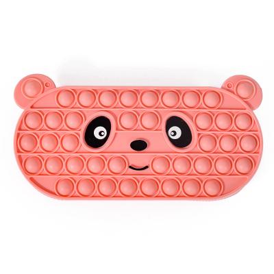 China Silicone Fashion Noise Busy Person Pencil Case Students Rainbow Silicone Stationery Box for sale