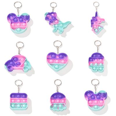 China 2021 New Promotional Gifts Noise Stir To Anti Stress Decompression Link Dye Head Chain Unicorn Mini Sensory Bubble For Kids And Adults for sale