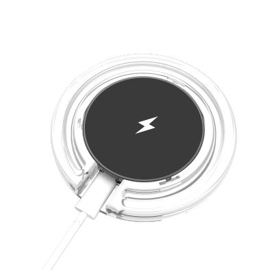 China Mobile Phone Charging Mobile Phone Radio 10W White And Black Color Magnetic Charging Mini Wireless Charging Desktop Pad for sale