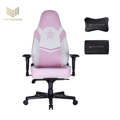 China VICTORAGE V1 Series Multi-angle Presentation PU Leather Pink Ergonomic Rotating Home Seat Packing Gaming Chairs For Girls for sale