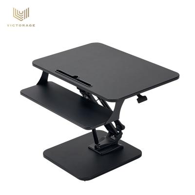 China VICTORAGE 2022 Adjustable Ergonomic Workstation Handwork Z (Height) Shaped Sit To Stand Riser Height Adjustable Computer Desk Converter for sale