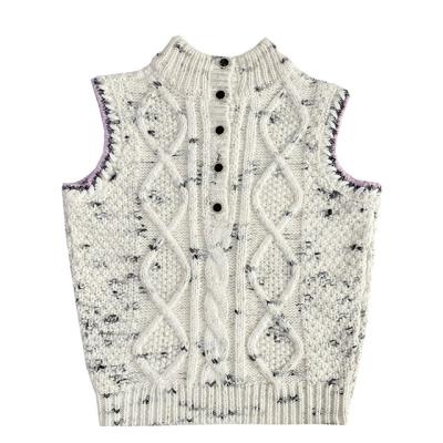 China Anti-wrinkle OEM computer knit sleeveless heavy top knitted tank top sweater with cables and crochet tops women's sweaters for sale