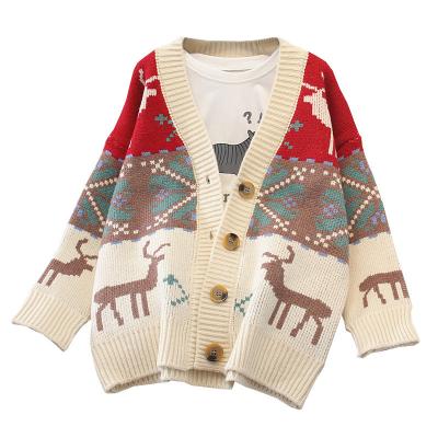 China Free Samples Small Quantity Sale Anti-wrinkle Hot V-Neck Button UP Winter Cardigan Women Wholesale Ugly Christmas Sweater Women for sale