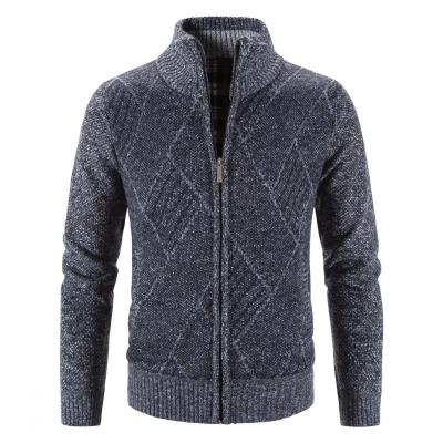 China Anti-wrinkle Cheap Price Classic Longsleeve Zip Up Winter Simple Men's Cardigan Color Turtle Neck Sweater Men's Knitted Adult Sweaters for sale