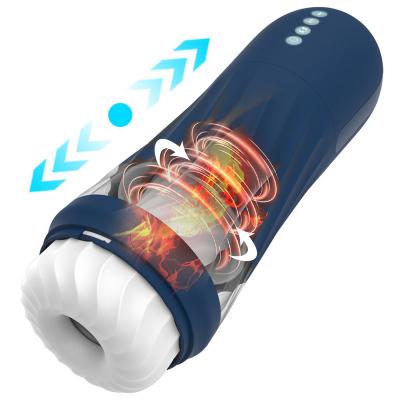 China Real Touch Feeling Realistic Silicone Sex Machine For Men Masturbating 5 Vibration 5 Thrusting 3 Rotating Adult Male Masturbators for sale