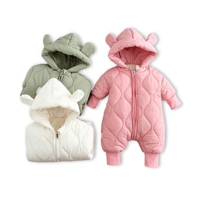 China Cartoon Pattern Winter Outdoors Thicken Cotton Overalls Baby Wadded Jacket Padded Rompers for sale