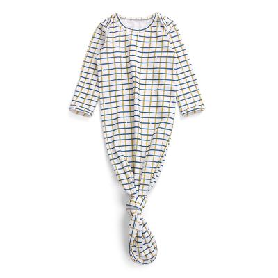 China Wholesale Causal Style Cute Cartoon Printing Soft Grid Newborn Baby Sleep Dress for sale