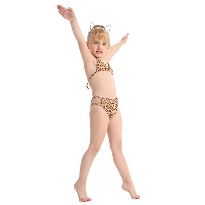 China Breathable Mommy And Me Summer Swimwear Kids Beach Teams Leopard Fitness One Piece Swimsuit for sale