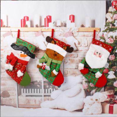 China Fabric Holiday Ornaments Themed Christmas Stockings Hanging Christmas Stockings for sale