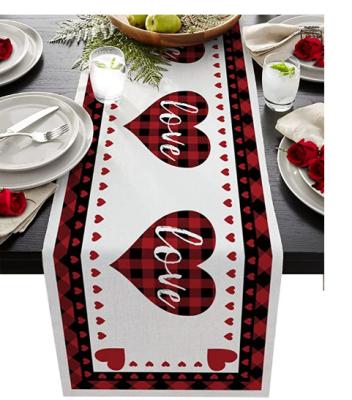 China Table Decoration Custom Made Table Decoration New Valentine's Themed Jacquard Embroidered Kitchen Tablecloth for sale