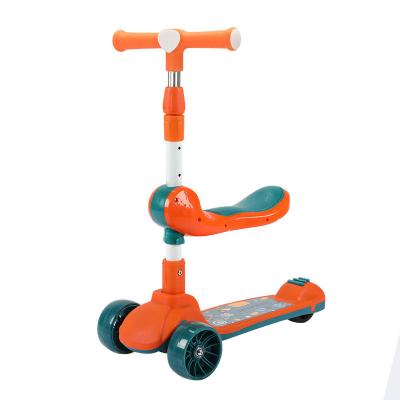 China Plastic Children's Scooter 3-in-1 Can Sit 2-6 Years Old Children's Scooter Folding Scooter One-Button Storage for sale